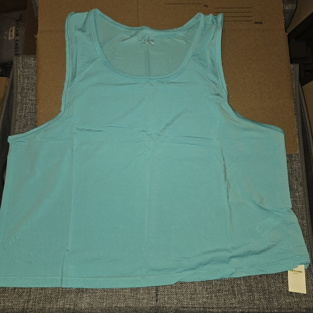 Offline By Aerie Sweat Sesh Cropped Tank - L - Springs - NWT